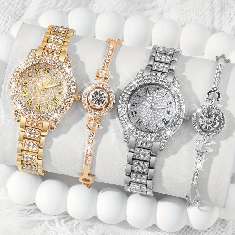 HOT DEAL NO1 Luxury Rhinestone Ladies Watch Gypsophila Quartz Watches Alloy Strap Crystal Watch Digtal Clock Wrist Watches