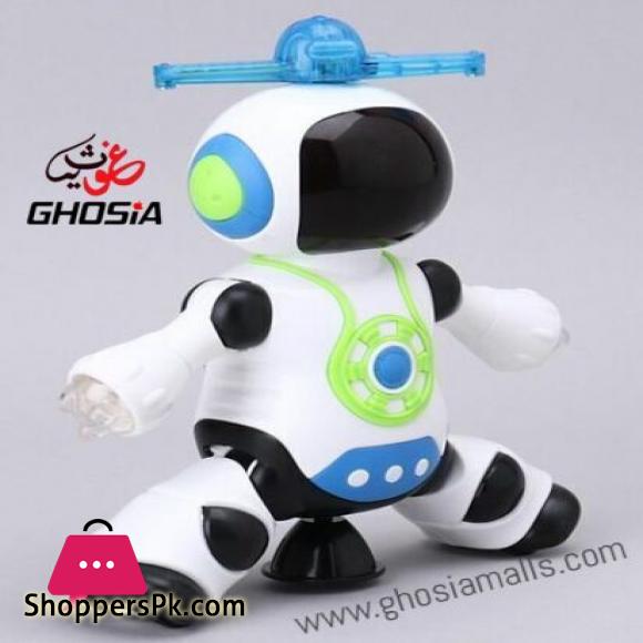 Dancing robot with music, light & 360° moving function for kids
