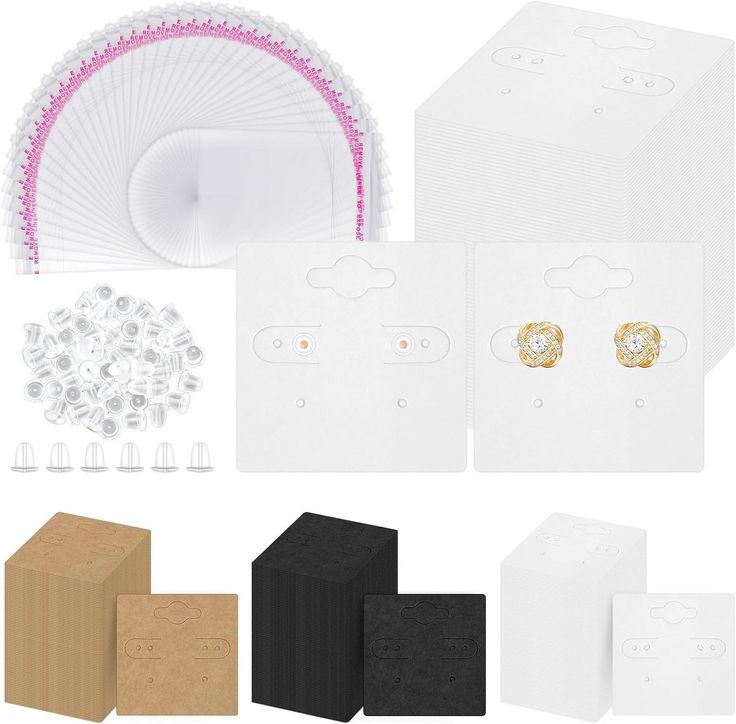 25Pc Earring Display Cards – Jewelry Packaging Holder for Studs, Hoops & Dangles