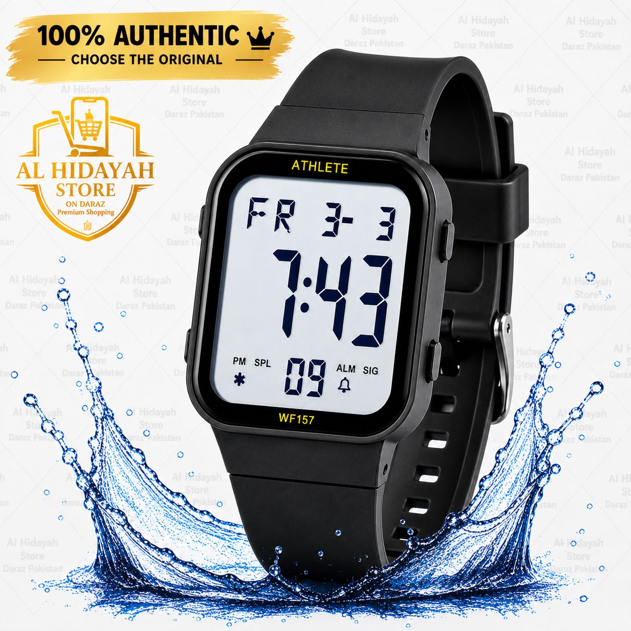 Original ATHLETE & LASIKA LED Digital Sport Watch for Men & Women  Waterproof Unisex Sports Watch  Student Digital Watch  Stopwatch & Alarm Clock  Square Shape Wrist Watch for Boys, Girls, Kids & Teen Age Students  Premium Watch + Box