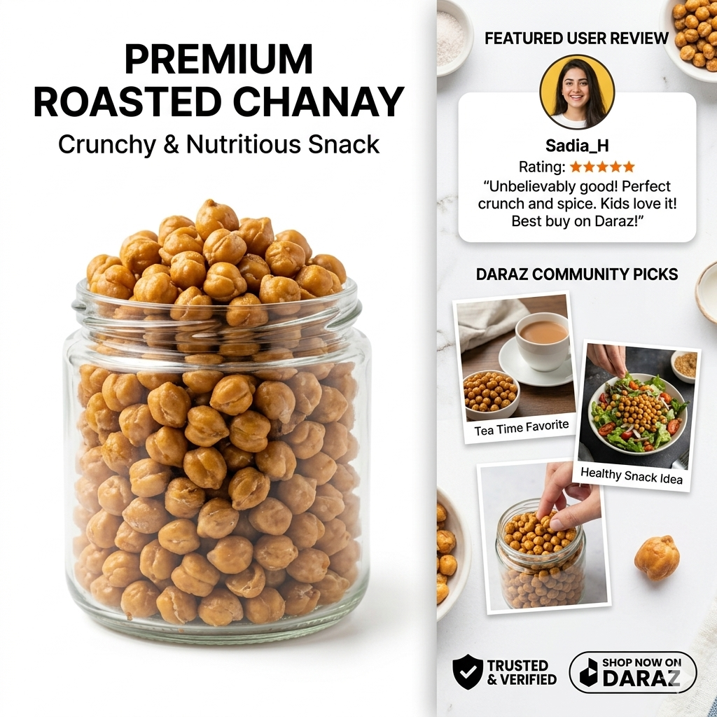 Pure Roasted "Premium Roasted Bhunay  Chanay 1Kg – Fresh & Crispy | Healthy Snack | High Protein