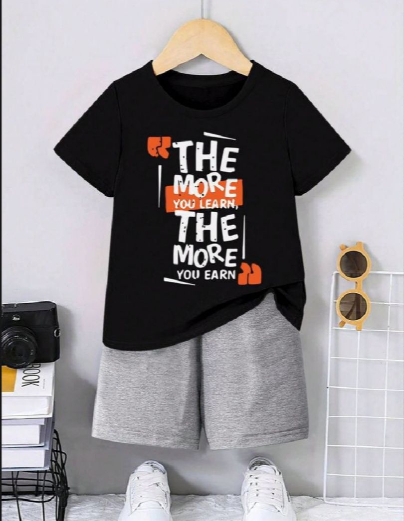 T-shirt And Short Pant For Kids Baby Girls Round Neck Short Sleeves Tee Tops Clothes Sets Dresses Outfit Suit For Unisexual Jannat Place