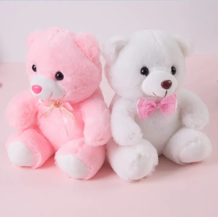 Super Cute Teddy Bear Stuffed Plush Toy for Girls Gift Soft Blue Pink White Bear Dolls