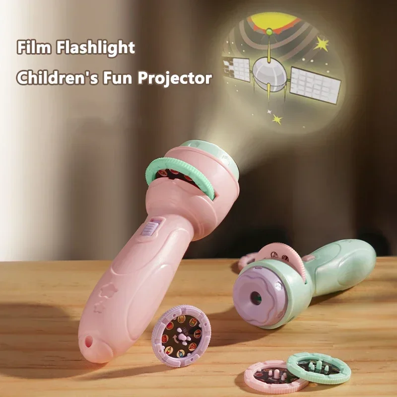 Projection Flashlight Early Education Puzzle Development Toy 80 Patterns Cartoon Projector Torch Baby Toy Children Enlightenment
