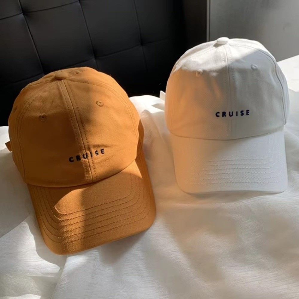 Fashion Solid Color Baseball Hat Letter Embroidery Korean Girl Peaked Cap Soft Snapback Outdoor Sun Visors Hat for Women
