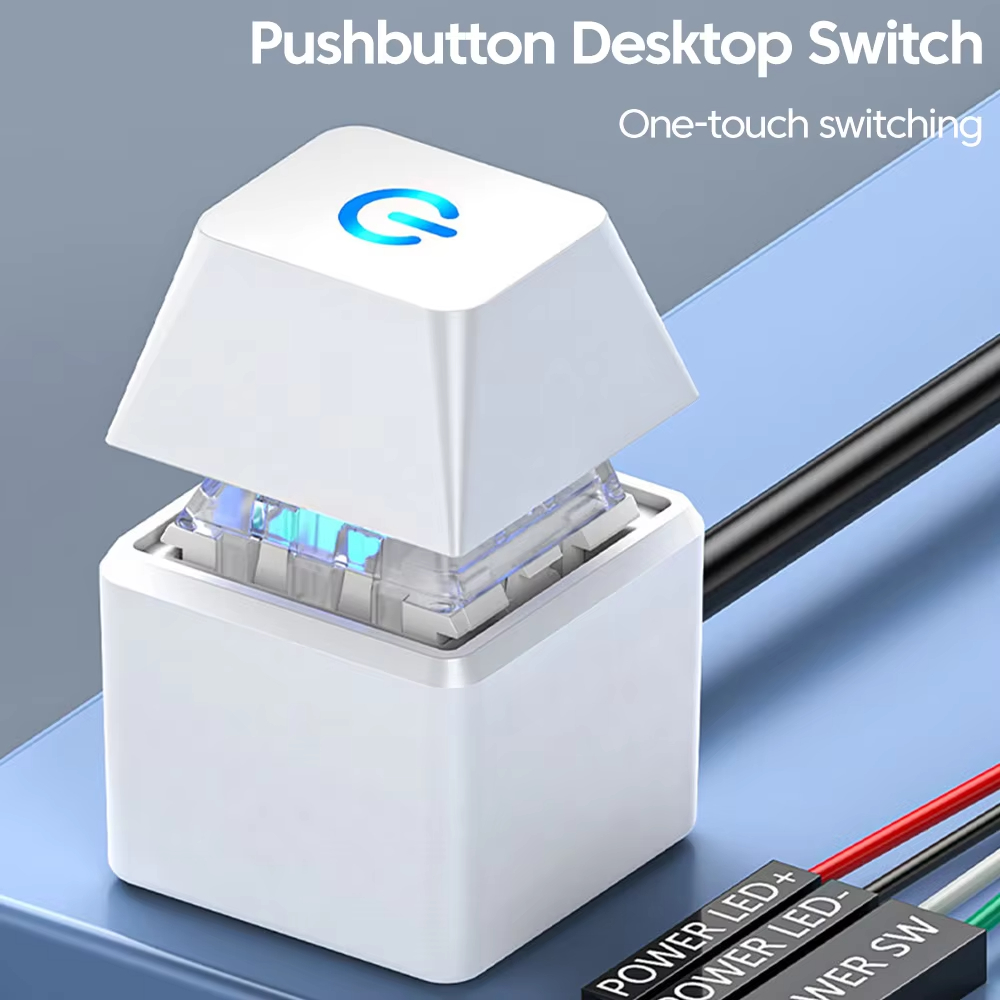 NNBILI Computer Desktop Switch 1.8M LED Lights PC Motherboard External Start Power On/Off Button Extension Cable For Home Office