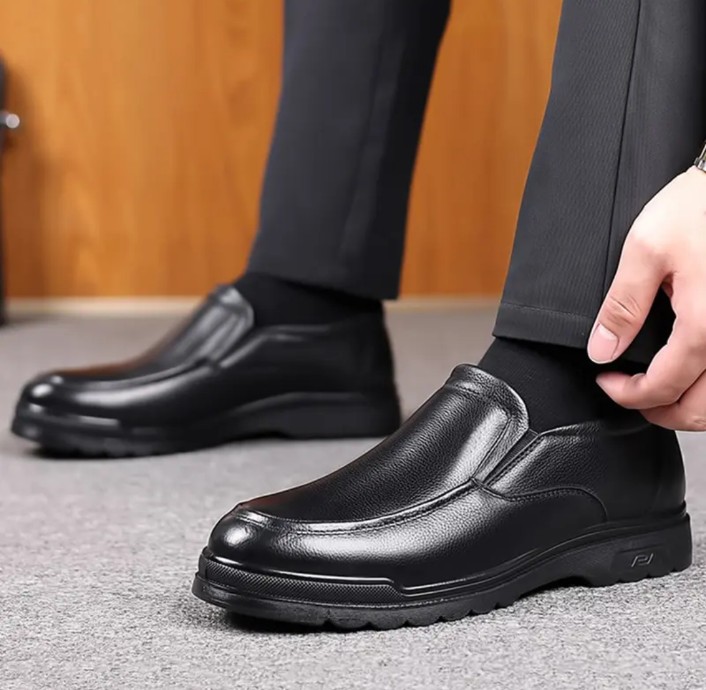 Men's Premium Leather Look Loafer Shoes For Office Wear | Stylish Formal Slip On Shoes For Men | Comfortable Lightweight Anti Slip Sole Business Casual Footwear