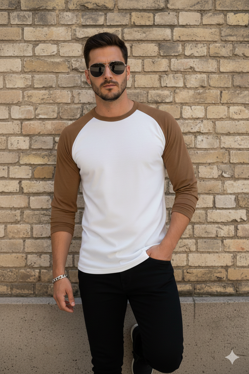 Men's Basic Reglan Long Sleeve T-Shirts