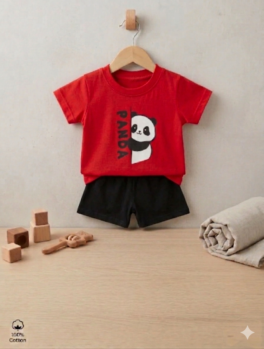 Premium Quality kids panda Printed Dress For Your Kids Baby Boys and Girls both Kiddie Closets