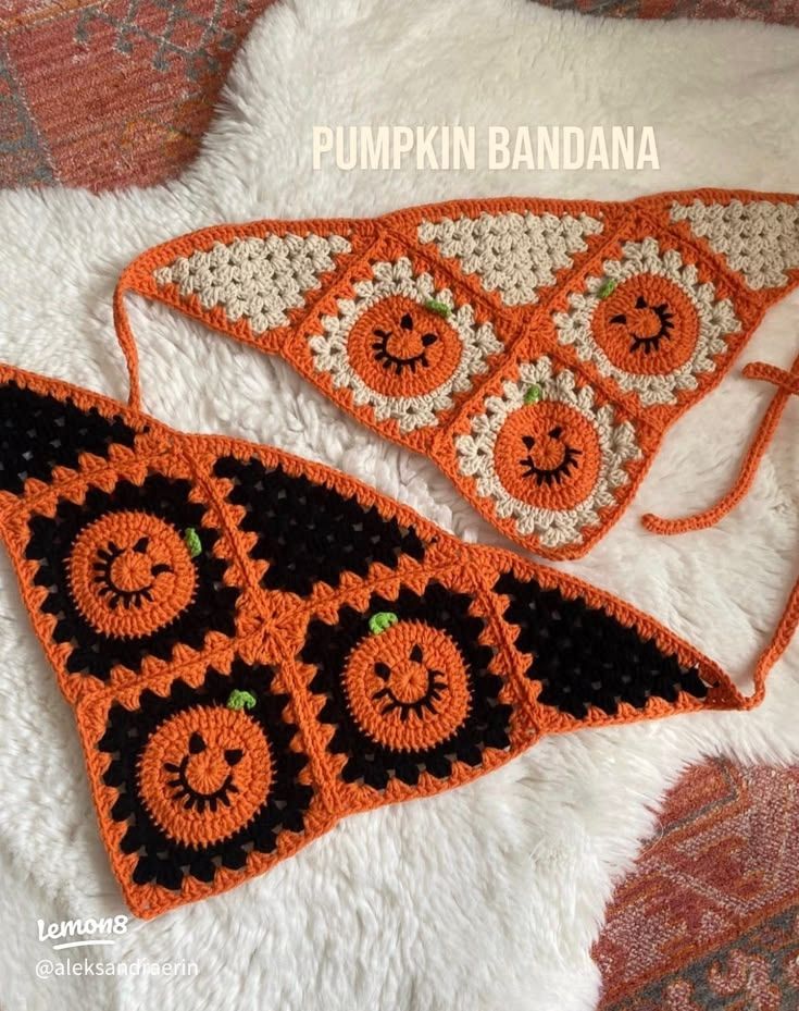 Handmade Crochet Bandana Head Scarf Boho Hair Accessory