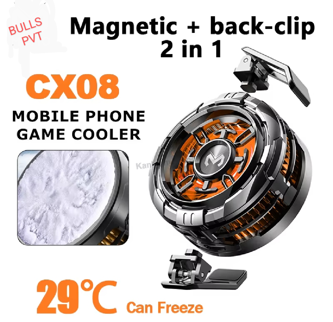 Memo GT31 CX07, CX08 Magnetic Phone Cooler Portable Phone Semiconductor Radiator Rapid Fast Cooling Phone Cooler for Mobile Gaming Video Streaming Phone Fan For Playing Games Watching Videos Phone Cooler for Pubg price in Pakistan