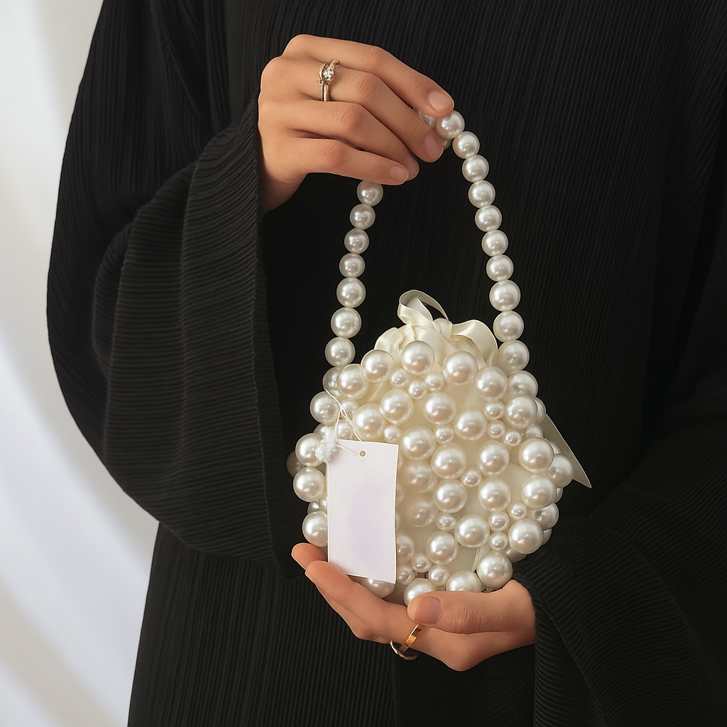 Elegant Pearl Beaded Handbag – Luxury Evening Clutch