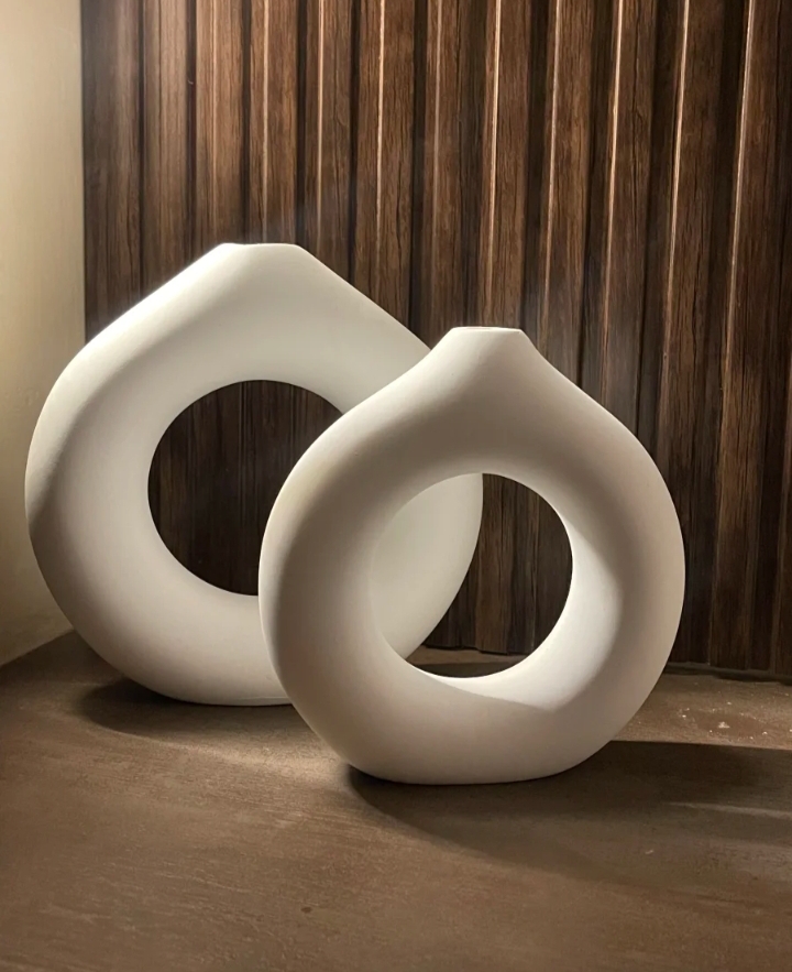 Donut vase 2 piece set for home decoration