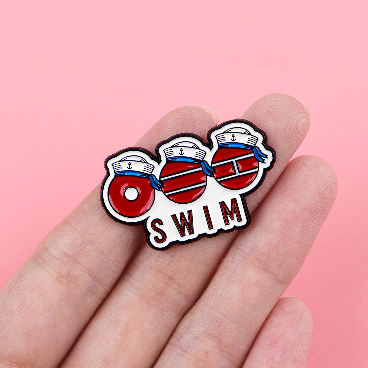 'SWIM' Quote Enamel Pins Badge Brooches on Backpack Clothing Jewelry  for Fans Friends Fashion Collection Accessories