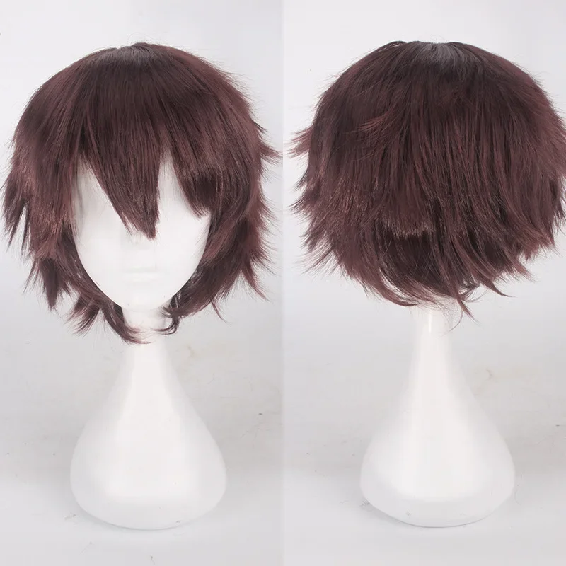 Men Women Synthetic Anime Cosplay Wig Short Straight Heat Resistant Multicolor Hair Costume Accessory