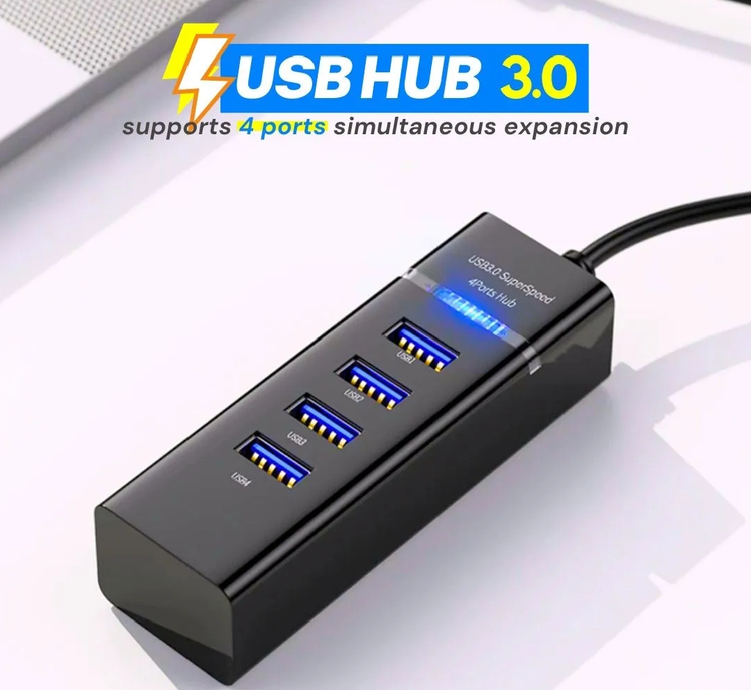 USB Hub 4 Port High Speed Multi USB Splitter for Laptop PC Computer Notebook MacBook Windows USB 2.0 USB 3.0 Expansion Hub Plug and Play Portable USB Adapter for Mouse Keyboard Flash Drive Printer Hard Disk Camera Gaming Accessories Office Home