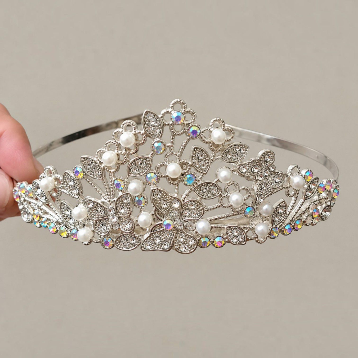 Princess Crown Headbands for Girls - Perfect for Birthdays, Weddings & Parties, Handcrafted Alloy Rhinestone with Unique Design of Birds Pattern Inlaid with Bright Diamonds Hair Accessories