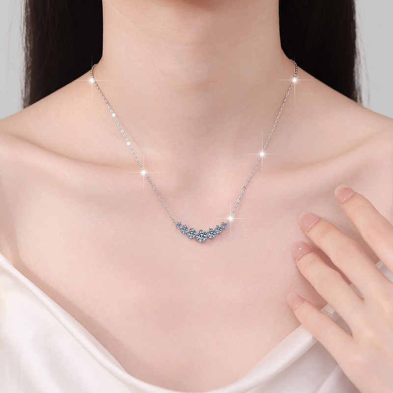 Luxury 925 Sterling Silver Necklace Noble Pendant for Women Wedding Jewelry Fine Accessories Zircon Fashion Party 