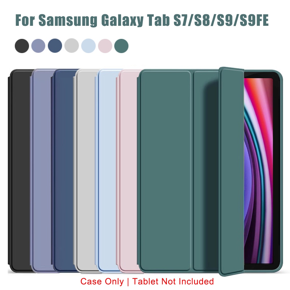 Tri-fold Flip Case For   Tab S7 S8 S9 S9 FE 10.9'' 11'' 2023 2021 Magnetic Stand PU Leather Protective Cover