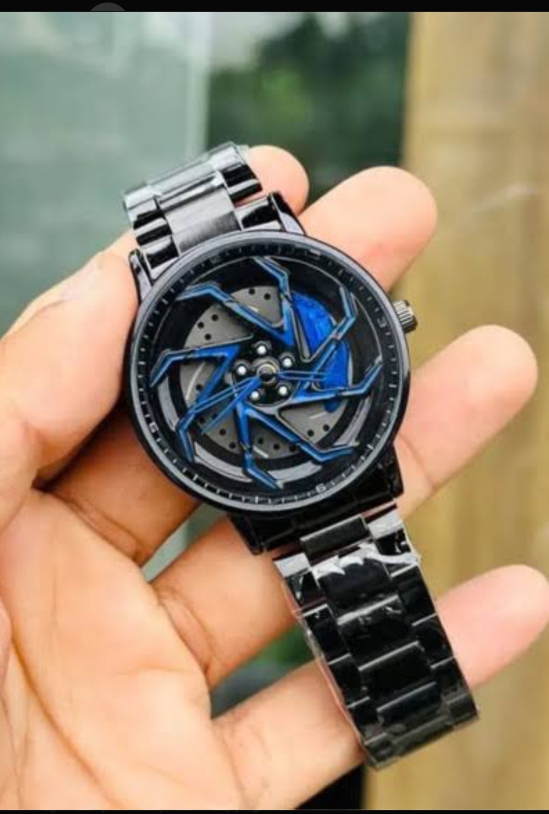 360 Degree Rotatable Rim Watch for Men - Trending Car Wheel Design Wrist Watch - Stainless Steel Waterproof Quartz Watch for Boys - Luxury Sport Wheel Rotation Watch - VibeMotion Original