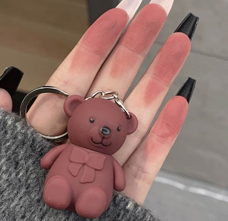 Bear Keychain Style | 1 PCS  |Trendy LIP GLOSS | Different shades | MATTE MAKE UP YOUR LIPS ( 1 PCS )