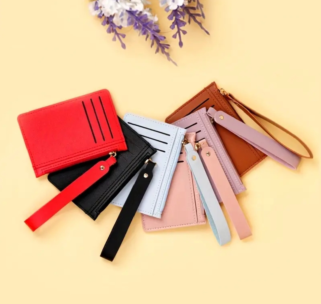 Women's Minimalist Credit Card Holder Solid Color Clutch Wallet Portable Simple Coin Purse