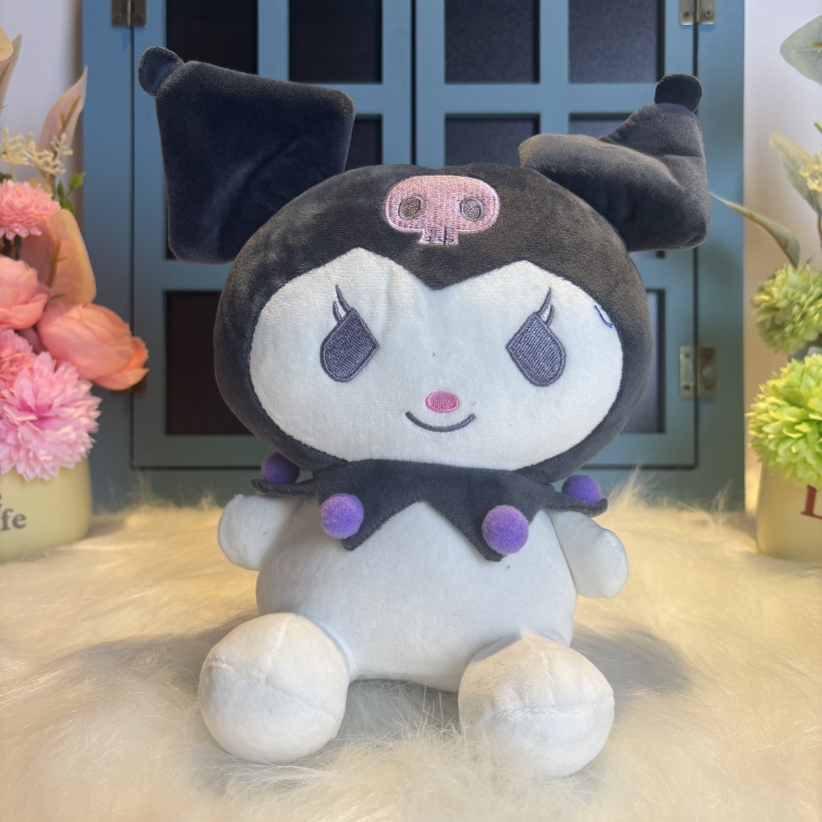 New Kawaii 25cm San-rio Plush Toy Jade Dog Ku-romi Dressing Doll Doll Plush Toy Stuffed Animal Patung Dolls Birthday 