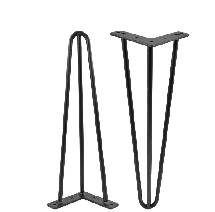Heavy Duty Metal Table Legs – Industrial Iron Base for Coffee Table, Dining Table & Live Edge Tops – Matte Black Powder Coated, Custom Size Available