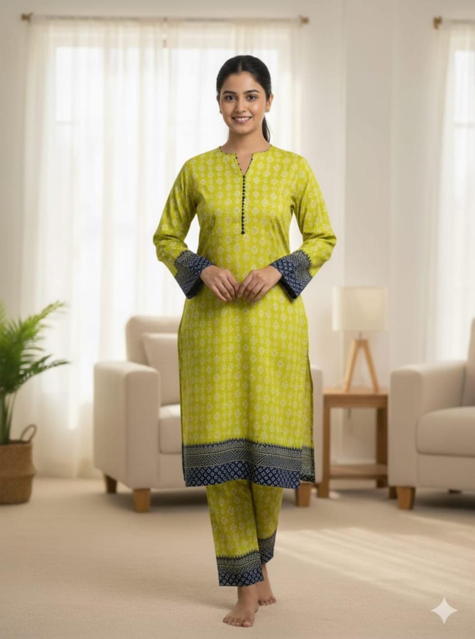 2pcs Suit Lawn Cotton XXL Casual Dress