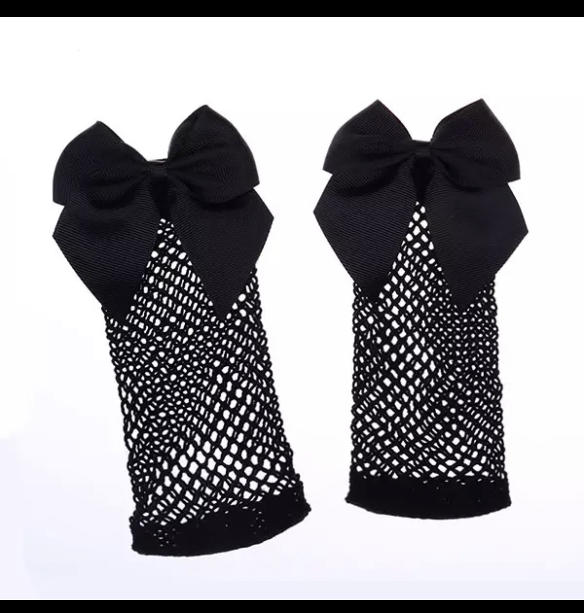 Stretchable Kids Fishnet Bow Socks - Free Size