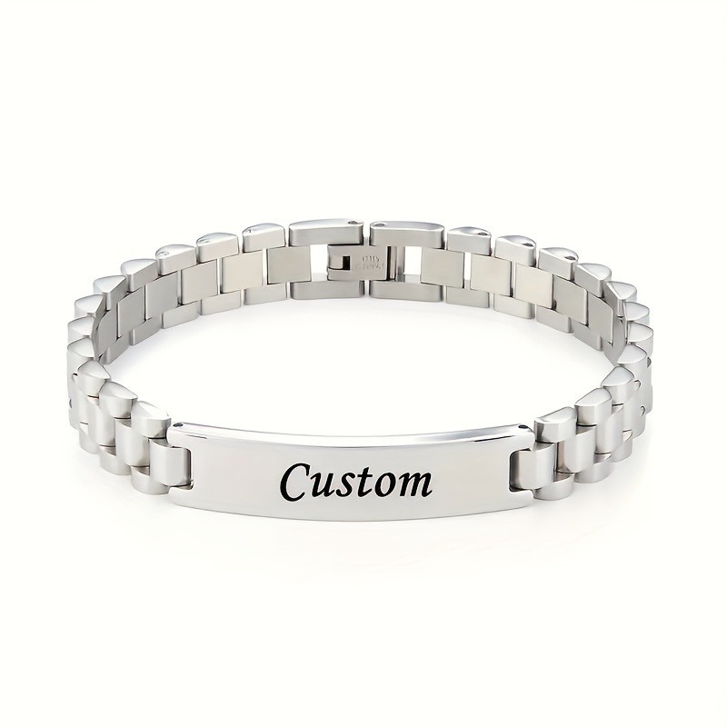 Customized Bracelet for Men and Women Stainless Steel Personalized Name Bracelet Fashion Style Multiple Colors