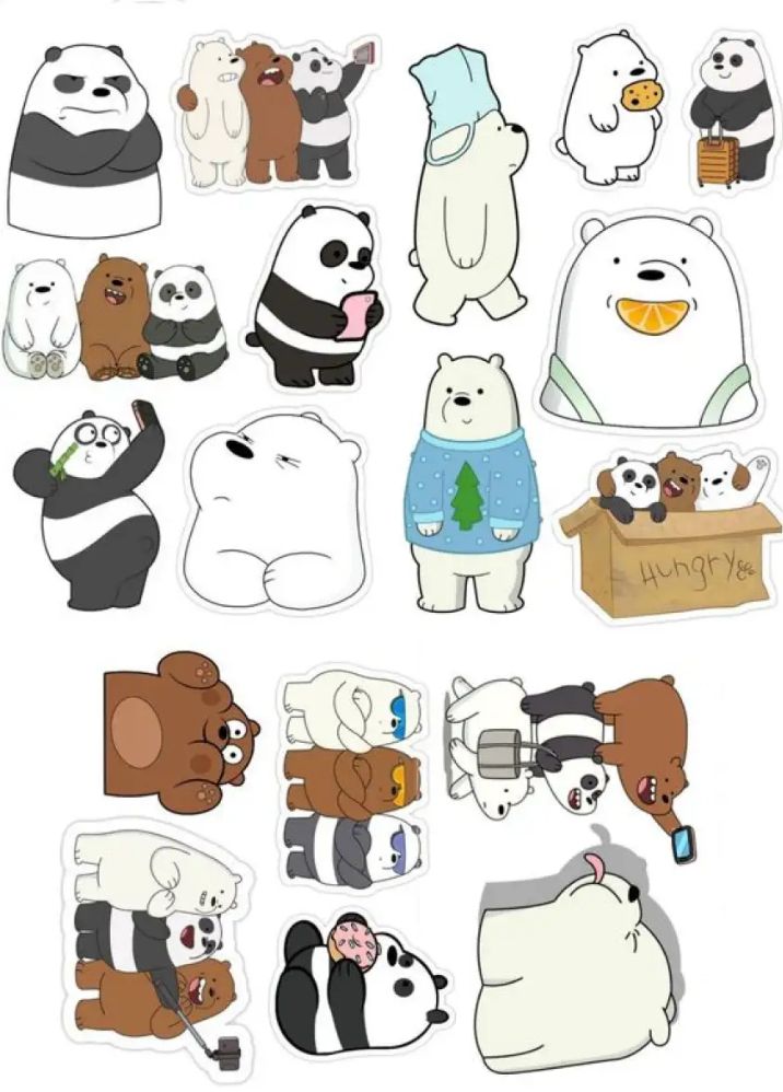 Cute 3bears stickers 30pcs | Daraz.pk
