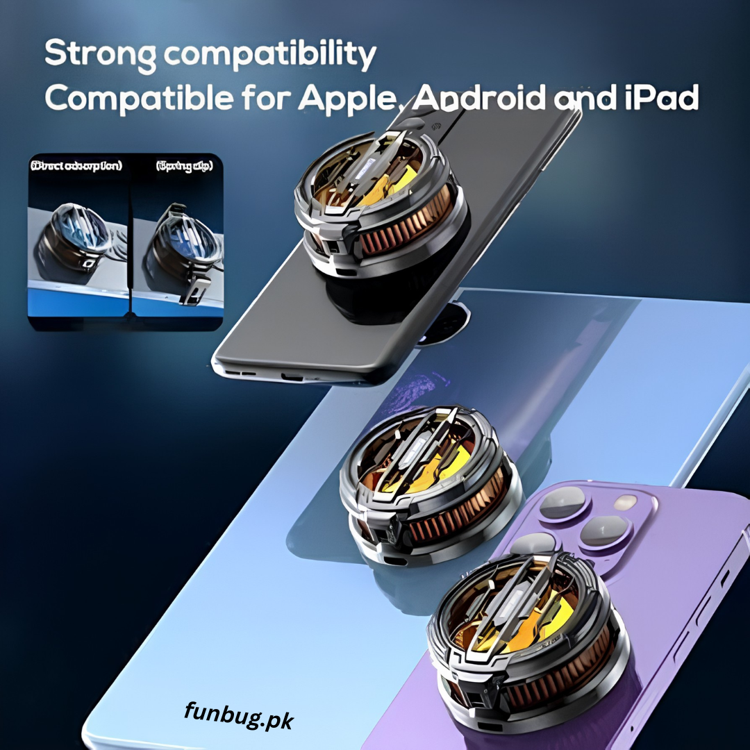 FunBug AL19 Mobile Phone Cooler Collection - Magnetic Semiconductor Cooling Fan & Back Clip Radiator for PUBG Free Fire Gaming | Instant Freezing Heat Sink for Smartphones & Tablets - 100% ORIGINAL