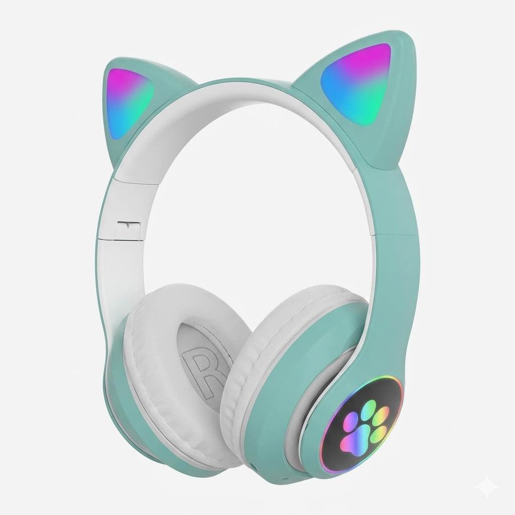 STN-28 Cat Wireless Headphones Bluetooth Over-Ear Headset with Cute Cat Ears