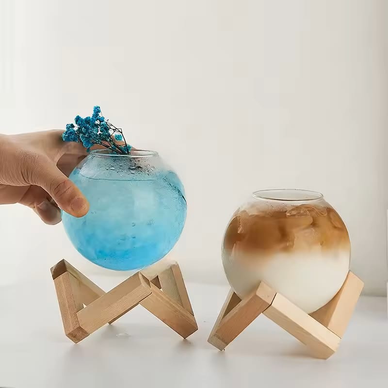Spherical Wooden Cocktail Cup
