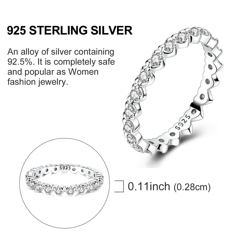 Original 925 Silver Ring Sparking Infinite Love Starry Night Rings For Women Girls Jewelry Birthday Anniversary Engagement 