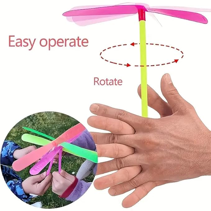 HOT DEAL NO 1 10/20/100pcs Novelty Plastic Bamboo Dragonfly Propeller Outdoor Classic Toy Kid Gift Rotating Flying Arrow Multicolor Random Color
