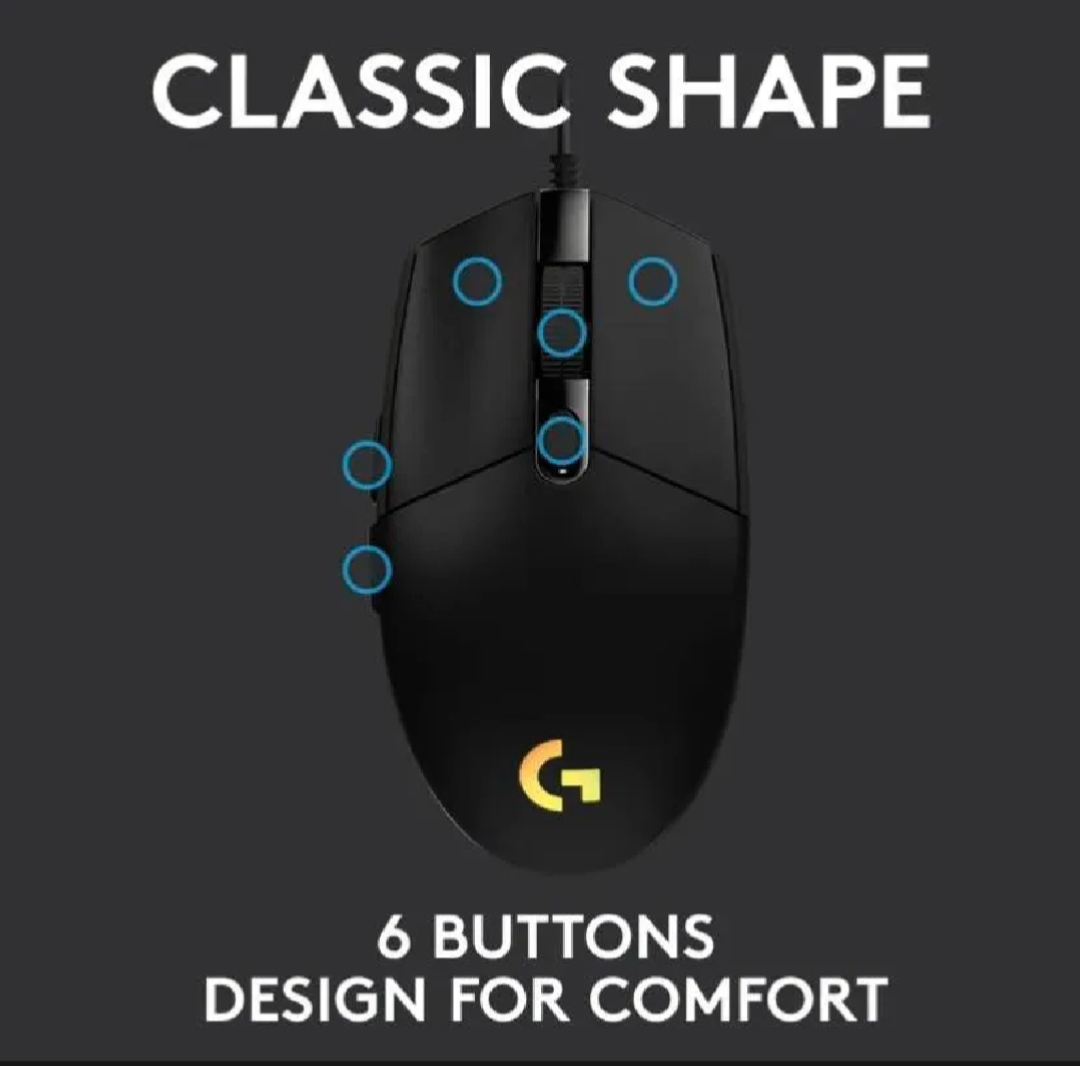Logitech G102 LIGHTSYNC RGB Gaming Mouse - 8,000 DPI, 6 Programmable Buttons, USB Wired Gaming Mouse