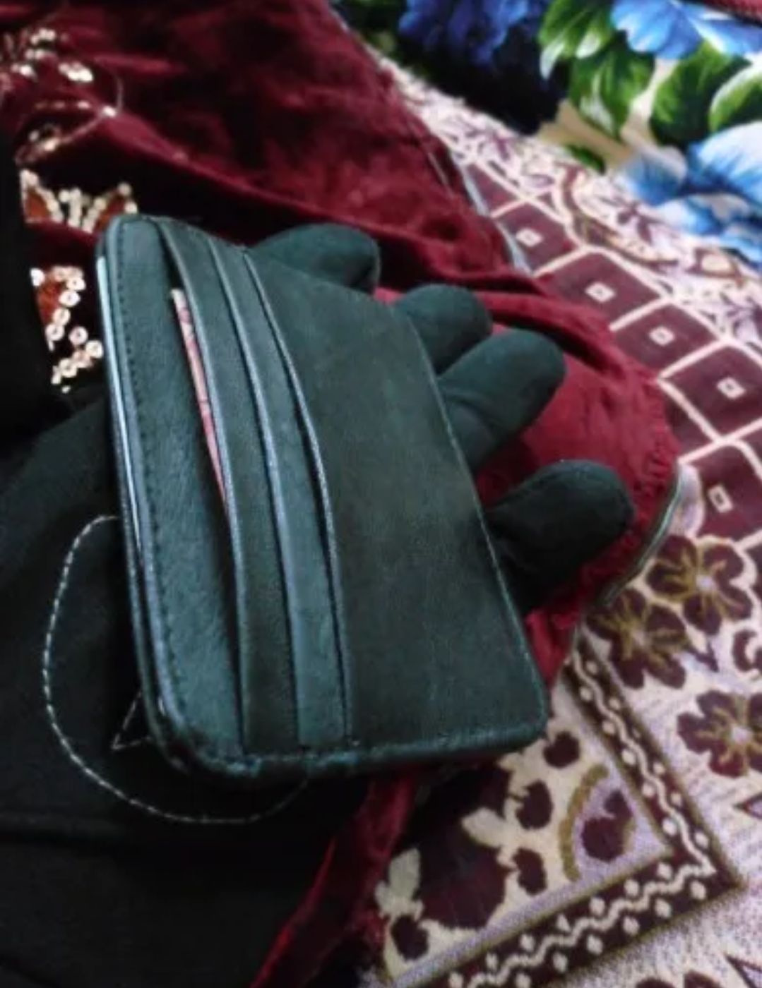 Mini slim card holder leather wallet for men