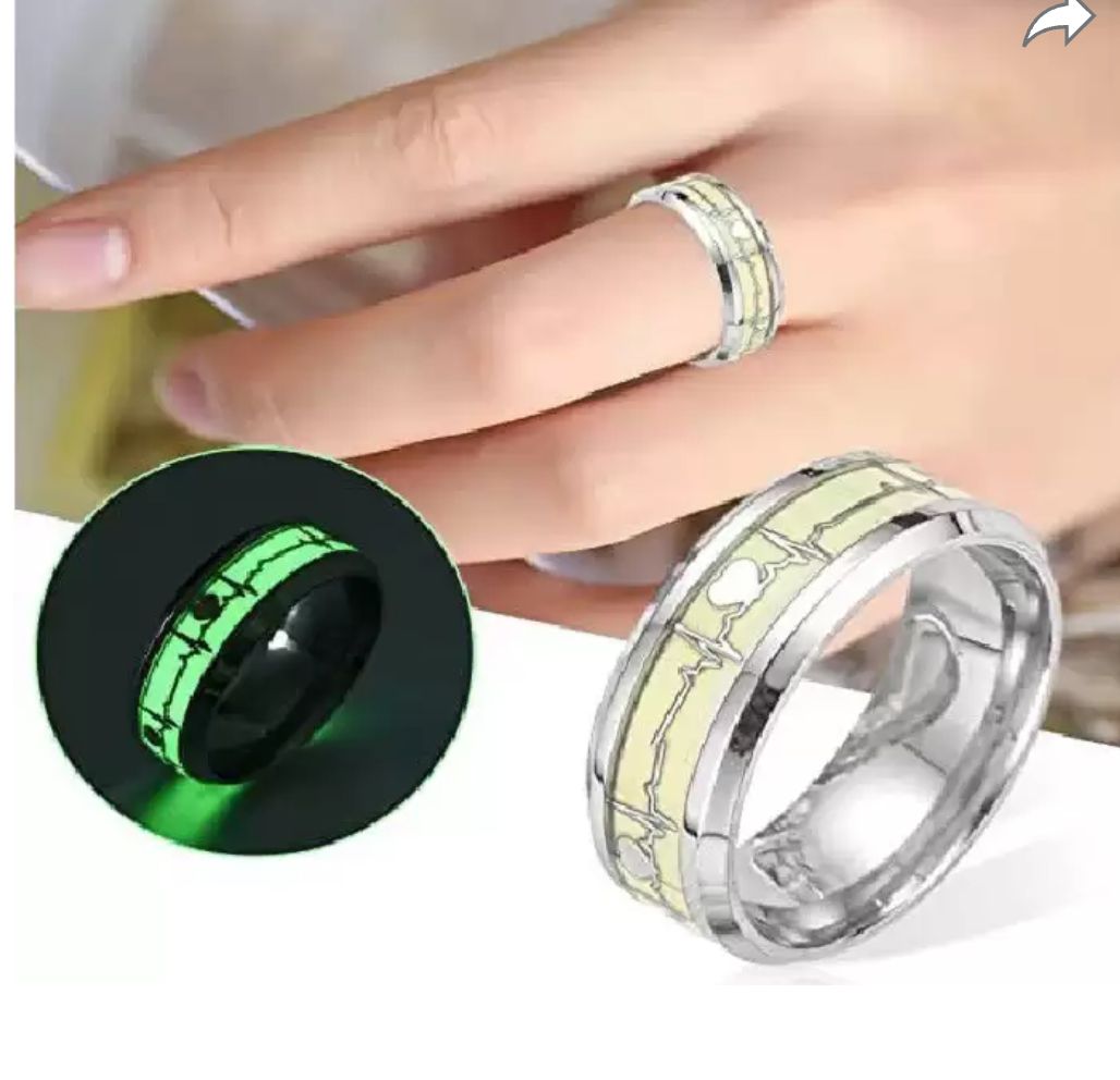 Hot Selling Stainless steel Led Light Ring For Men/Women-Top Fashion Orignal Stainless steel Heart Beat Led Light Ring For Boys And Girls -Trendy Casual Ring for Unisex