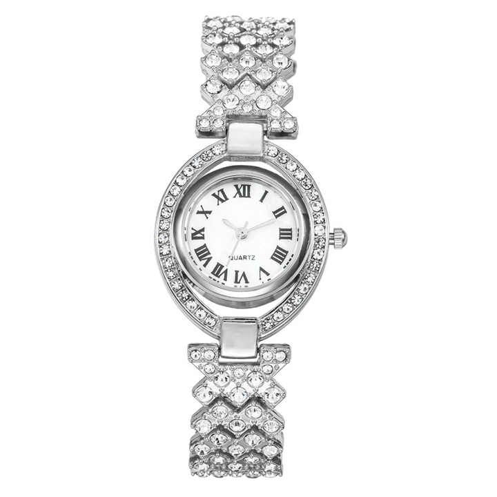 HOT DEALS NO 1 Luxury 2024 Brands Gold Women Quartz Watches Full Diamond Encrusted Seashell Surface Design Fashion Stainless Steel Strap Watch