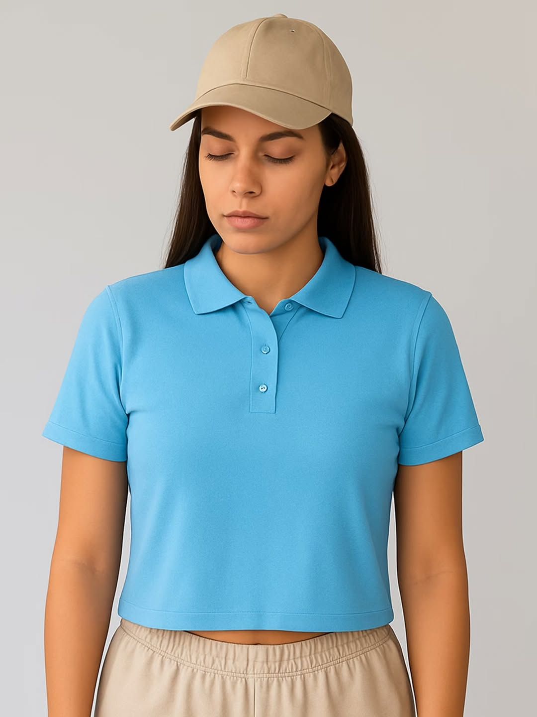 MI'TESORO Women's Short Sleeve Boxy Cropped Polo T-Shirt Polo Cropped T-Shirt - a timeless classic with a modern twist! for Girls/Women