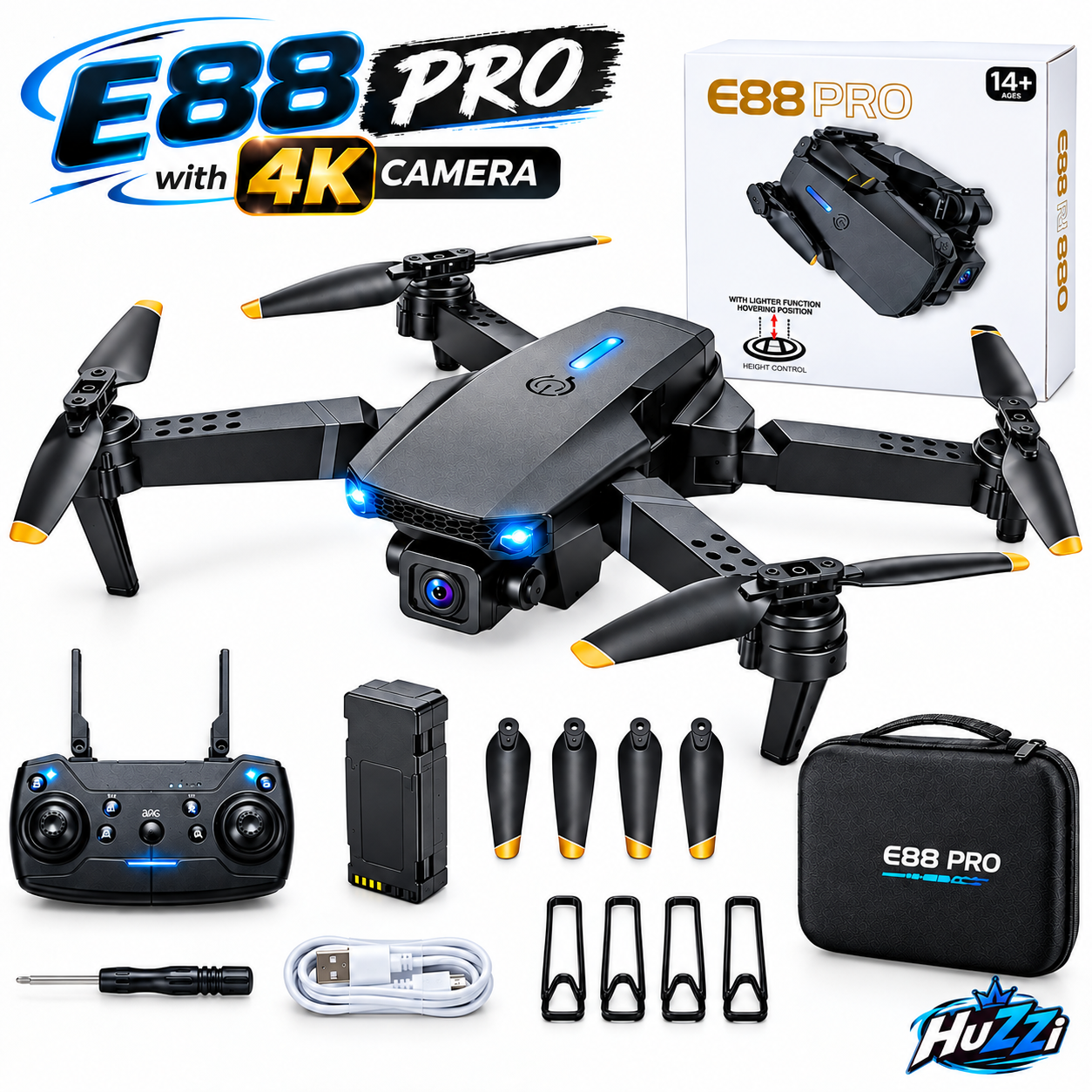E88 Pro 4K Dual Camera Drone | Foldable RC Quadcopter
WiFi FPV HD Camera | Altitude Hold & One Key Takeoff
Remote Control Flying Drone | Rechargeable Camera Drone
For Kids & Adults | Gift Toy