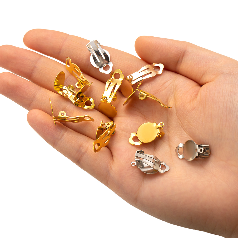 50pcs Earring Clip Backs Converters Pierced Clip-on Earring Converter Components Findings for DIY None Pierced Ears Jewelry