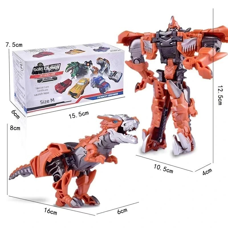 Popular One-Touch Transforming Robot Toy, Car/Dinosaur Style Figure, Transforming Robot Toy for Children Aged 3 and Above