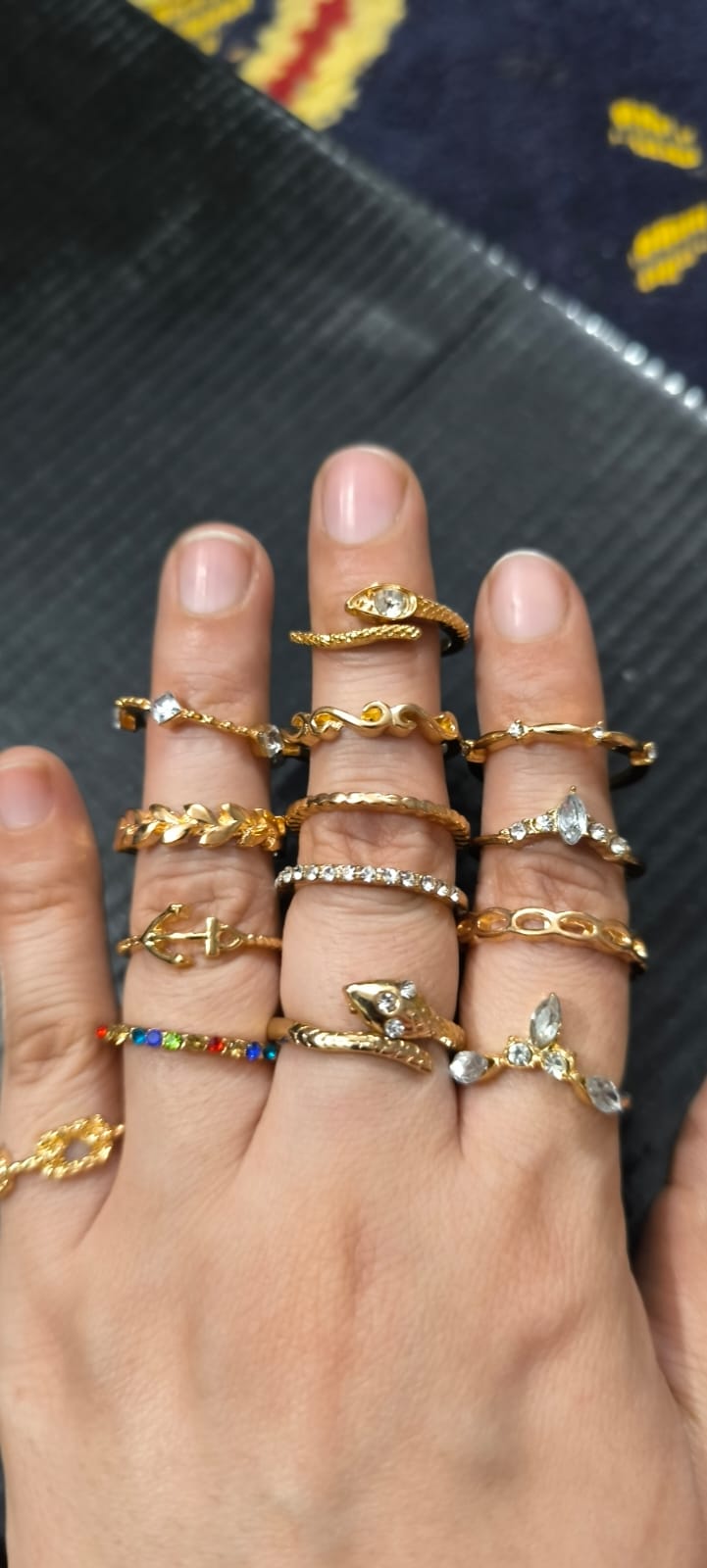 Girls rings with rhinestone trendy stylish jewellery for party engagment wedding gift set for women