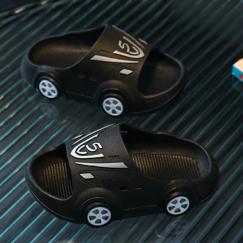 Kids' Slippers 2024 Summer Indoor Cartoon Car Girls Shoes Soft Anti-slip Boy Home Non-slip Shoes Baby Fashion Outdoor Slippers
