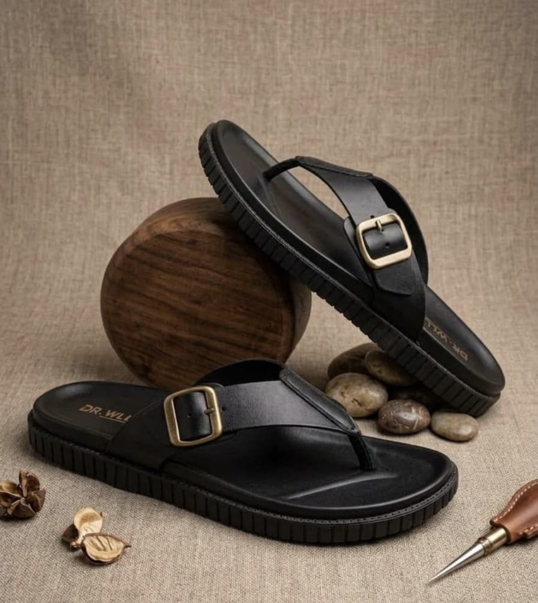 Men's Luxury Flip Flop Sandals | Comfortable Buckle Design Slippers | Soft Cushion Non Slip Summer Casual Beach Footwear