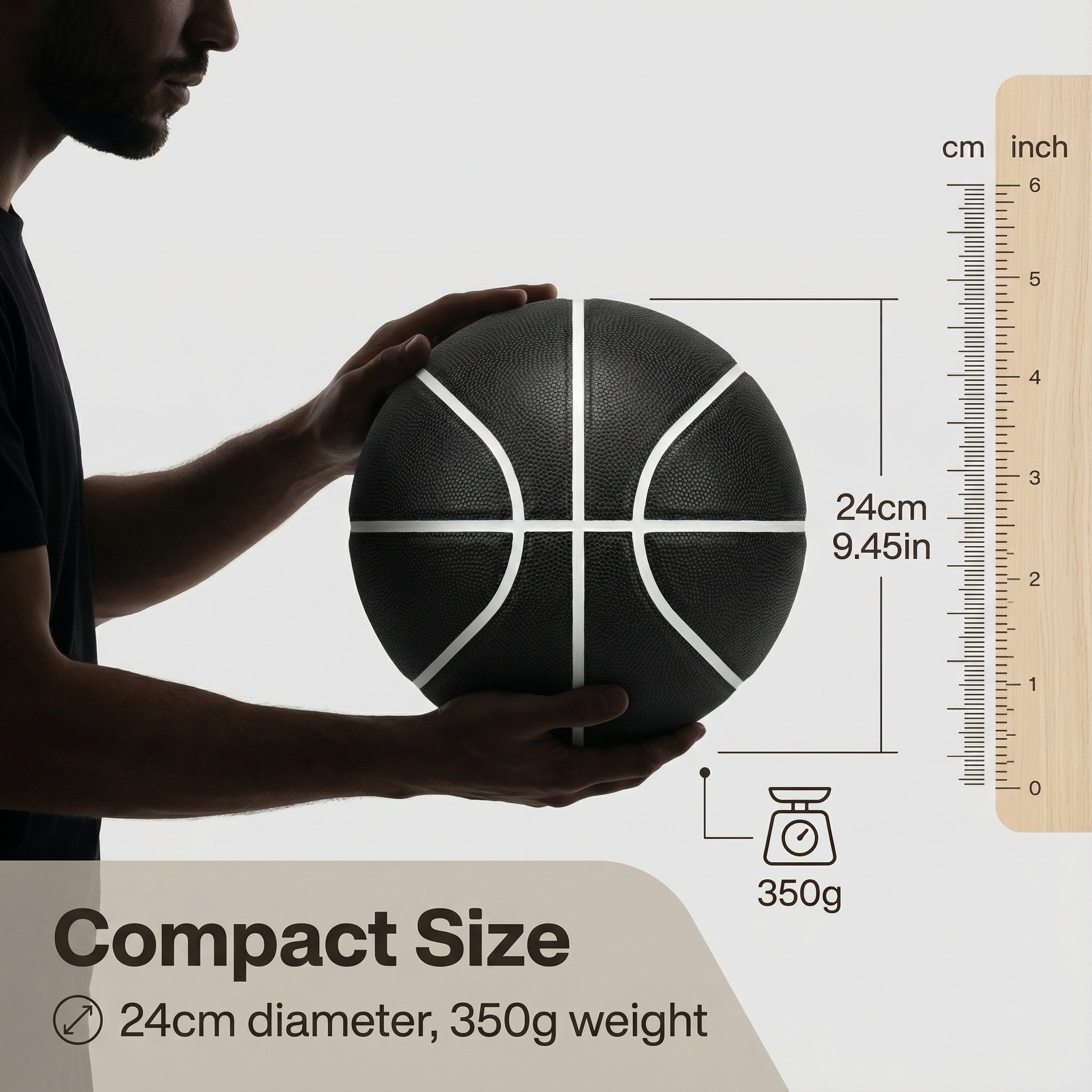 Upgrade Silent Basketball New Black Size 7 Ball Noise-Free Indoor Bounce Mute Training Basketball for Kid Playing at Home Birthd