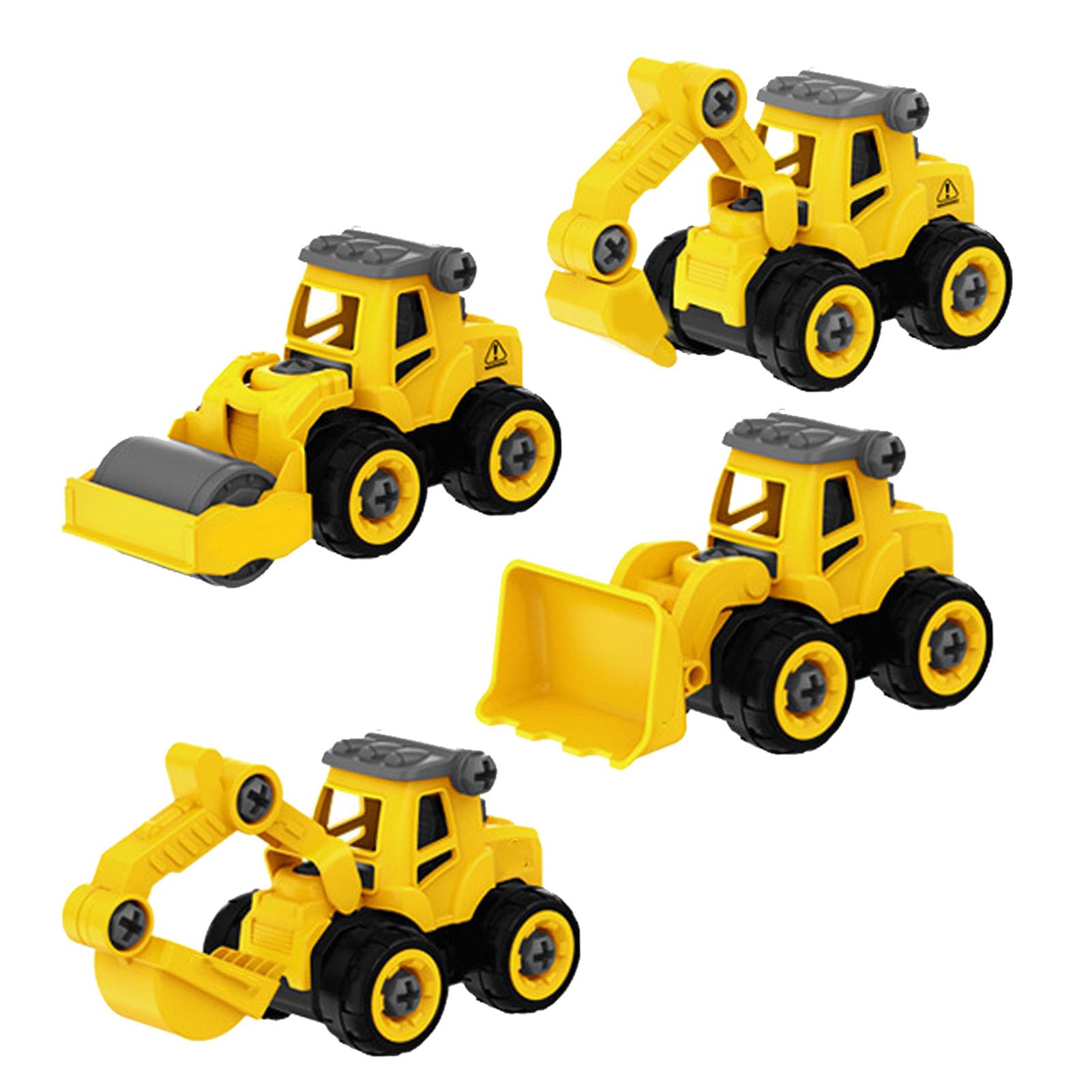 4 in 1 Construction Vehicles Truck Toys Set Take Apart Educational Portable Engineering Toys Playset for Kids
